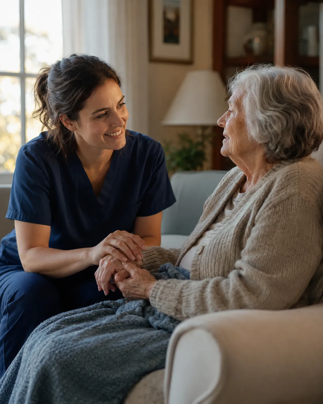 Alchemy Hospice nurse visiting a patient at home in Aubrey, Texas